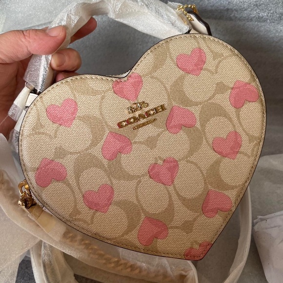 Coach Heart-Shaped Pink and Cream Bag